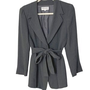 Giorgio Armani Le Collezioni Hourglass Belted Blazer Dark Green Vintage 90s